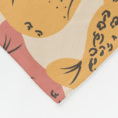 チータジャングルプラントグリーンコーラルグリーン フリースブランケット (角)