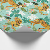 チータジャングル、野生動物の自然野生の猫の虎 ラッピングペーパー (角)