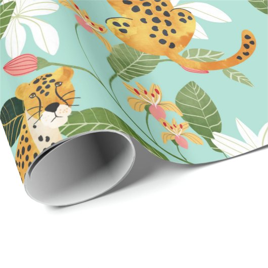 チータジャングル、野生動物の自然野生の猫の虎 ラッピングペーパー (ロールコーナー)