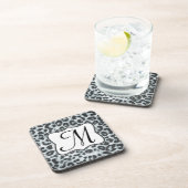 チータスポットアニマルプリントモノグラムドリンクコースター コースター (右側)