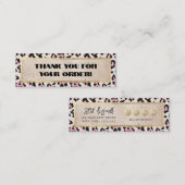 チータパターンと金ゴールドヴィンテージありがとう スキニー名刺 (正面/裏面)