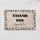 チータパターンと金ゴールドヴィンテージありがとう 名刺 (正面)