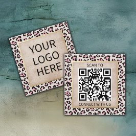 チータパターン及び金ゴールドヴィンテージ スクエア名刺