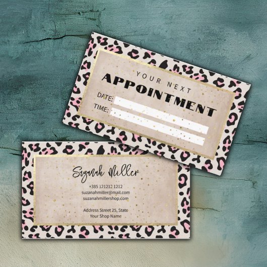 チータパターン及び金ゴールドヴィンテージ 予約カード