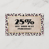 チータパターン及び金ゴールドヴィンテージ 割引カード (正面)