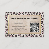 チータパターン及び金ゴールドヴィンテージ 名刺 (裏面)