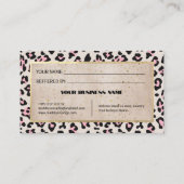 チータパターン及び金ゴールドヴィンテージ 紹介カード (裏面)