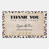 チータパターン及び金ゴールドヴィンテージ 長方形シール (正面)