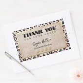 チータパターン及び金ゴールドヴィンテージ 長方形シール (封筒)