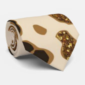 チータパターン(の模様が)あるグリッターデザイン ネクタイ (ロール)