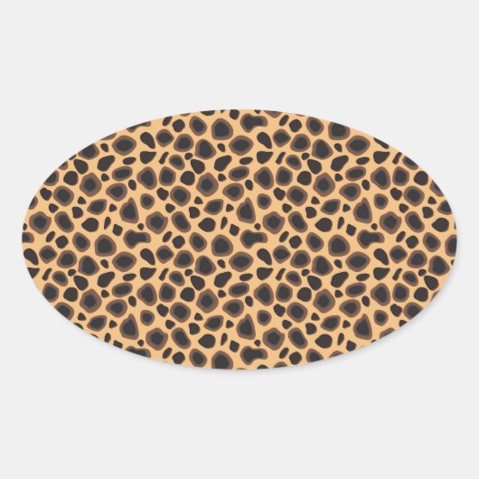 チータパターン 楕円形シール (正面)