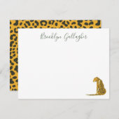 チータパーソナライズされたーノートカード ノートカード (正面/裏面)