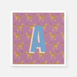 チータヒョウモノグラムの スタンダードカクテルナプキン