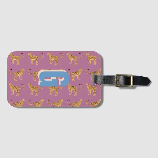 チータヒョウモノグラムの ラゲッジタグ (正面横)