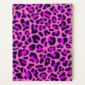 チータヒョウ斑点ワイルドアニマルプリントピンク プランナー手帳 (裏面)