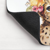 チータフラワークラウンアートウォーターカラーサファリワイルド マウスパッド (コーナー)