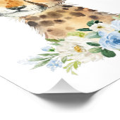 チータフ，サファリ，ジャングル，青い花，男の子の子供部屋 フォトプリント            (角)