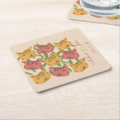 チータブライダルシャワージャングルプラント スクエアペーパーコースター (アングル)