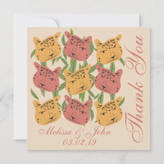 チータブライダルシャワージャングルプラント 招待状 (正面)