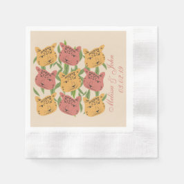 チータブライダルシャワージャングルプラント 縁ありカクテルナプキン