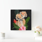 チータブーケ スクエア壁時計 (ホーム)