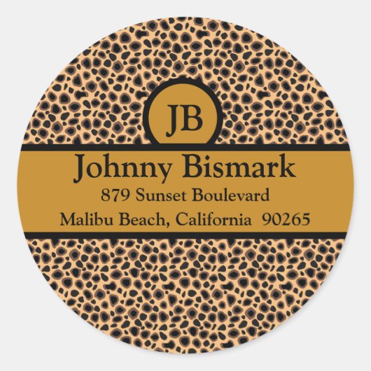 チータプリントカスタマイズ可能なテンプレート ラウンドシール (正面)