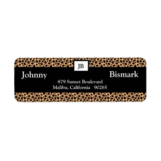 チータプリントカスタマイズ可能住所 シール (正面)