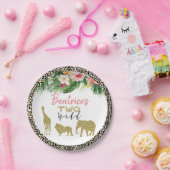 チータプリントサファリグリッターツーワイルド誕生日  ペーパープレート (パーティー)