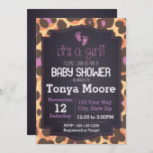 チータプリントベビーシャワー招待状 招待状 (正面/裏面)