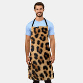 チータプリント組織 エプロン (着用した状態)