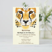チータヘッドクローズアップイラストレーション誕生日パーティー 招待状 (スタンド正面)