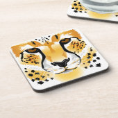 チータヘッドクローズアップイラストレーション コースター (左側)
