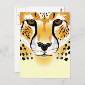 チータヘッドクローズアップイラストレーション ポストカード (正面/裏面)