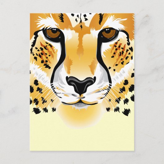 チータヘッドクローズアップイラストレーション ポストカード (正面)