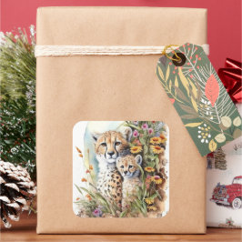 チータベビーとママのステッカー スクエアシール