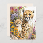 チータベビーとママフラットカード (正面/裏面)