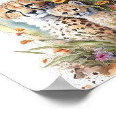 チータベビーと母の水の色絵画の ポスター (角)