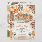 チータベビーシャワー招待状サファリベビー 招待状 (正面/裏面)