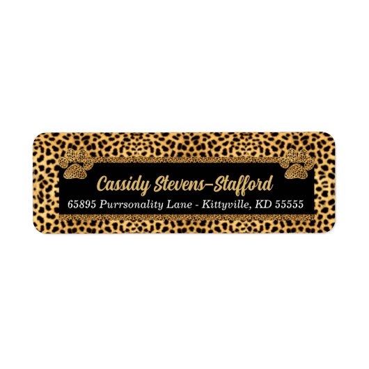 チータポーアニマルプリントアドレス ラベル (正面)