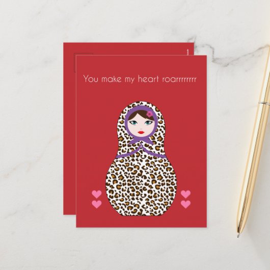 チータマトリヨシュカヴァレンティーンズカード シーズンポストカード (正面/裏面インサイチュ)