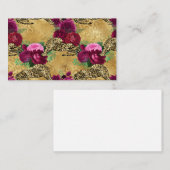 チータレオパードレッドローズフローラフラワーパターン 名刺 (正面/裏面)