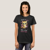チーターが大好きな女の子かわいいチーター Tシャツ (正面フル)