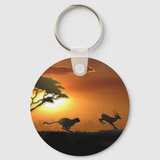 チーターとガゼルのキーチェーン キーホルダー (正面)