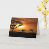 チーターとガゼルのグリーティングカード カード (黄色い花)