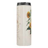 チーターとヒマワリの水色 タンブラー (裏面)