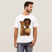 チーターと少年:野生と無垢の絆 Tシャツ (正面フル)