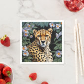 チーターと花 スタンダードカクテルナプキン (インサイチュ)