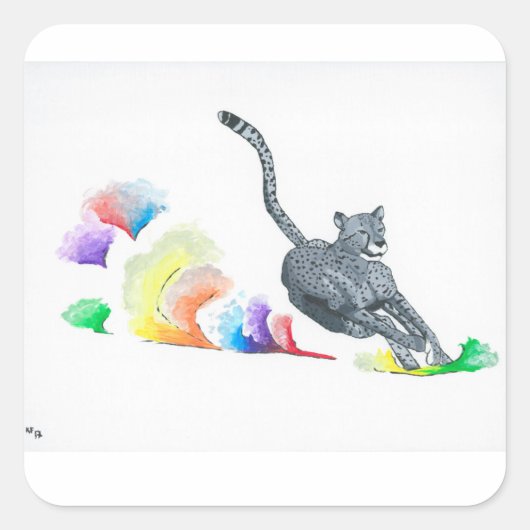 チーターのシール スクエアシール (正面)