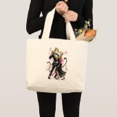 チーターのタンゴ ― ダンスをする野生動物 ラージトートバッグ (正面(商品))