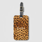 チーターの動物の毛皮 ラゲッジタグ (正面縦)